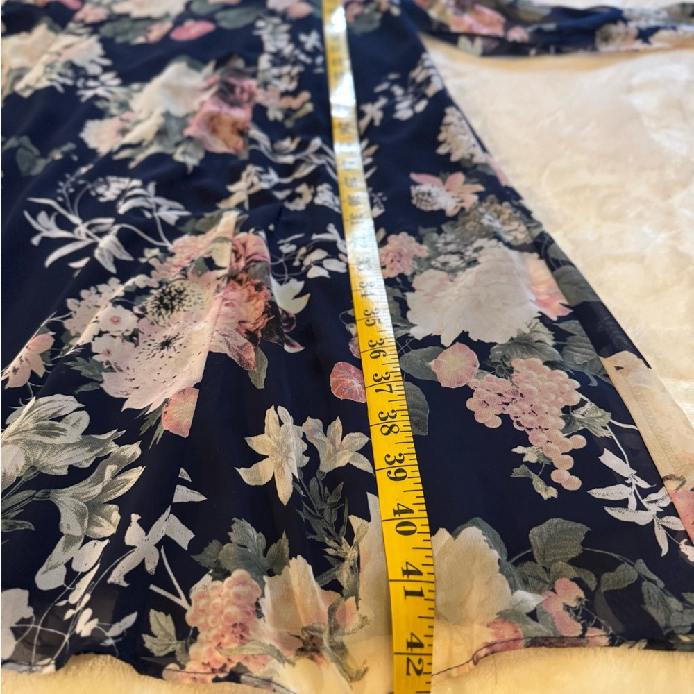 Connected Apparel Navy Floral Midi Dress - Picture 8 of 8